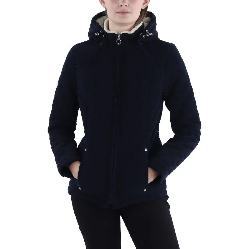 Quality Tailoring Womens Faux Fur Hooded Quilted Coat