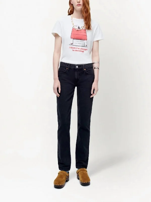 Fashion Must-have 70S Low-Rise Straight-Leg Jeans In Black