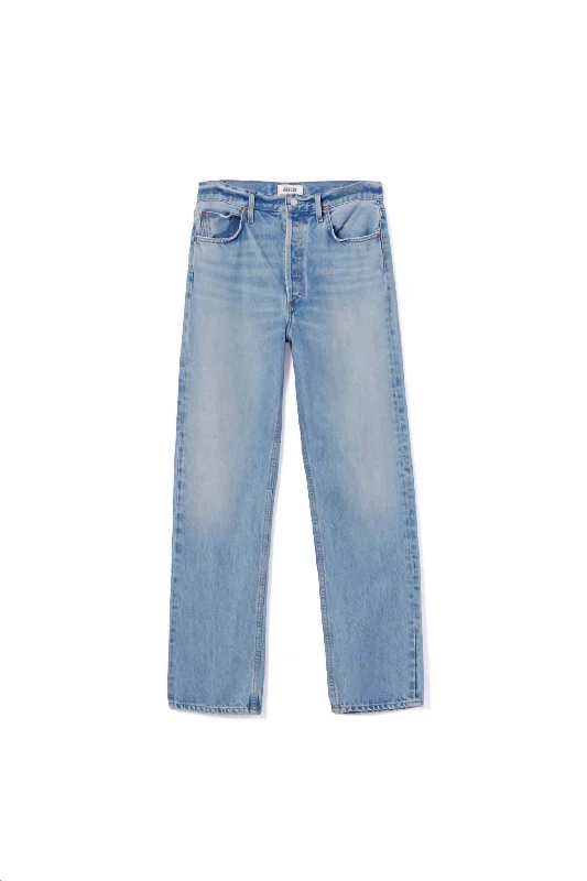 Cozy Fitting 90's Pinch Waist High Rise Straight Jeans In Infinite