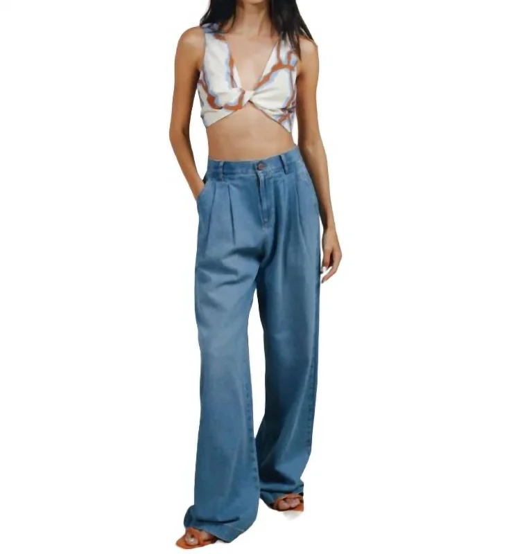 Trendy Comfort Chord Jeans In Medium Blue
