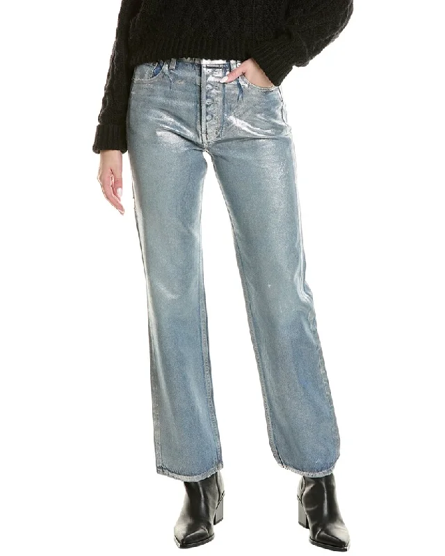 Lounge Wear EB DENIM High-Rise Silver Straight Jean