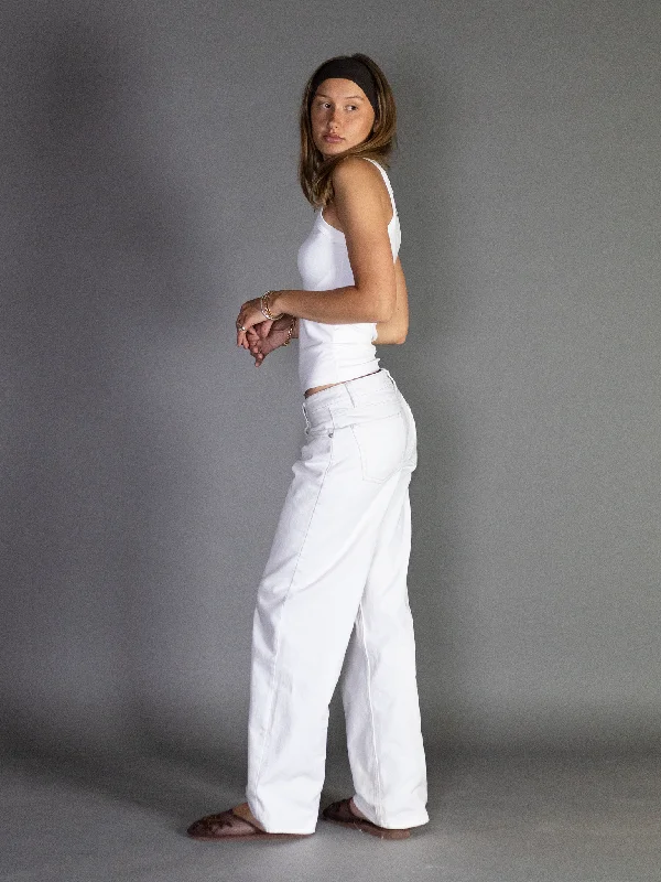 Fresh And Elegant ESTHER JEANS - WHITE