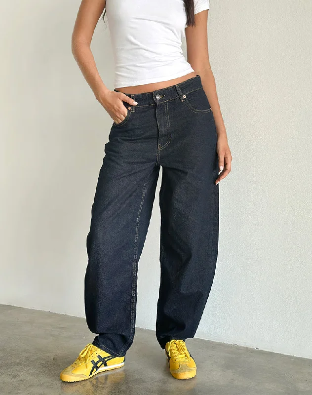 High-end Sense High Rise Barrel Jean in Indigo