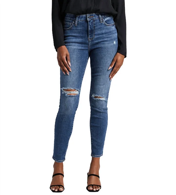 Personalized Design High Rise Viola Skinny Jean In Byzantine Blue