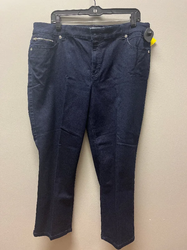 Warm Wear Jeans Cropped By Chicos In Blue Denim, Size: 16
