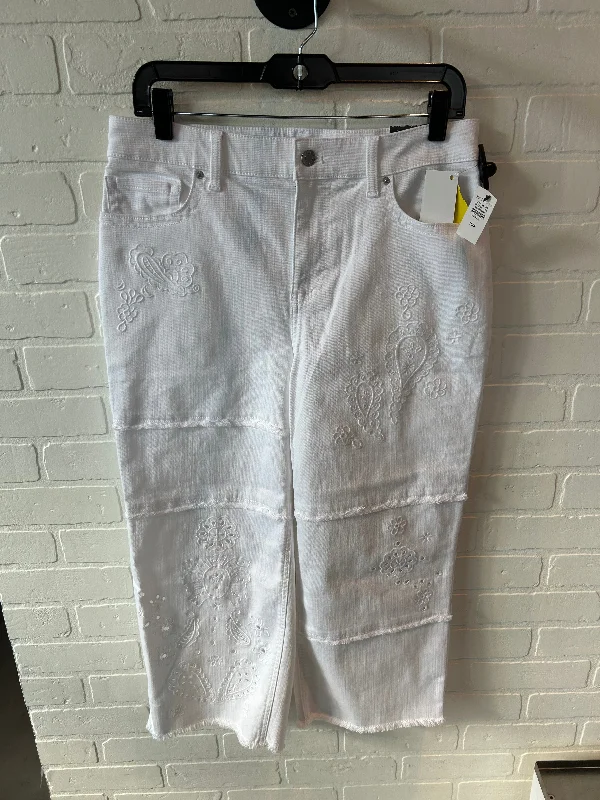 Celebrity Style Jeans Cropped By Talbots In White, Size: 10p
