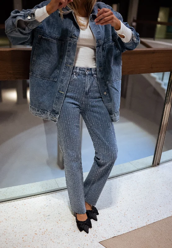 Advanced Customization Jeans Duffy - bleu à strass