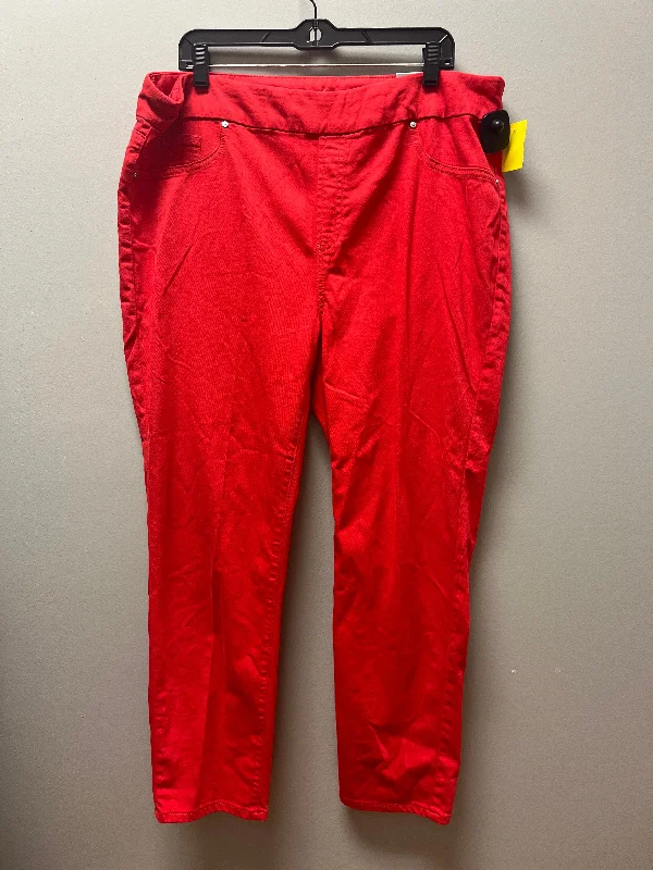 Smart Casuals Jeans Jeggings By Chicos In Red Denim, Size: 18