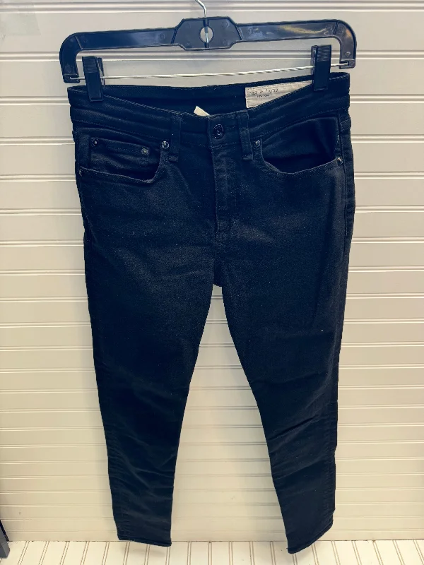 Fashion Design Jeans Skinny By Rag And Bone In Black Denim, Size: 4