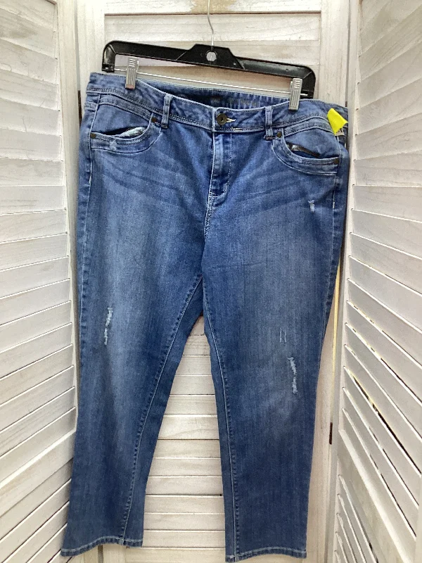British Style Jeans Skinny By Simply Vera In Blue Denim, Size: 14