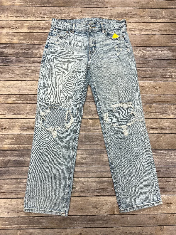 Celebrity Style Jeans Straight By American Eagle In Blue Denim, Size: 10