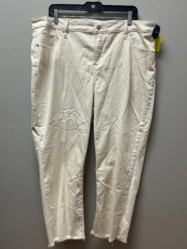 Cozy Outfit Jeans Straight By Chicos In Tan Denim, Size: 18