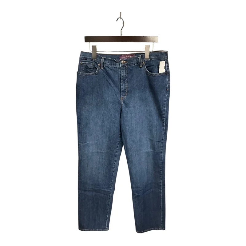 Playful Style Jeans Straight By Gloria Vanderbilt In Blue Denim, Size: 14