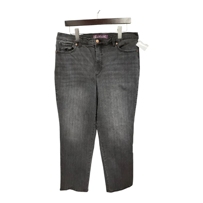 Simple Style Jeans Straight By Gloria Vanderbilt In Grey, Size: 16