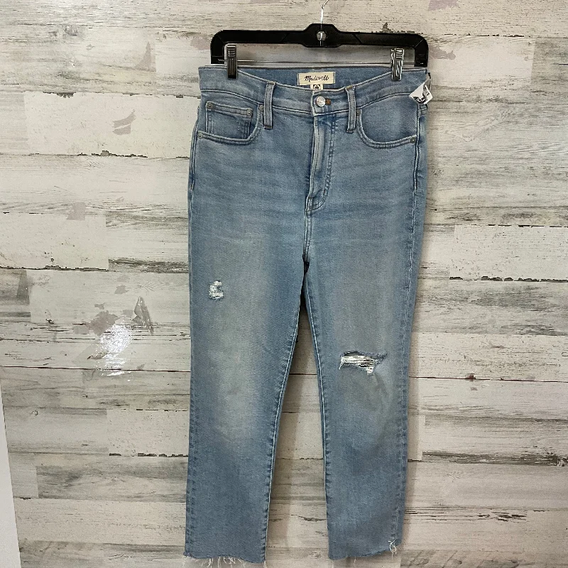 High-end Fashion Jeans Straight By Madewell In Blue Denim, Size: 2