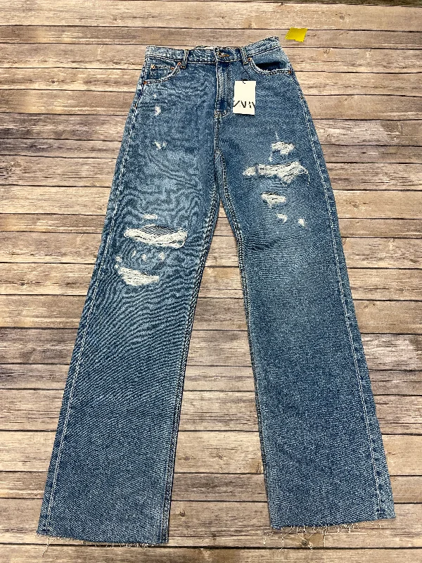 Personalized Wear Jeans Wide Leg By Zara In Blue Denim, Size: 6