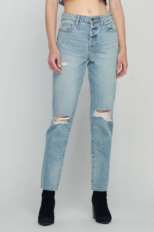 Trends Karson High Rise Straight Crop Jean In Light Wash