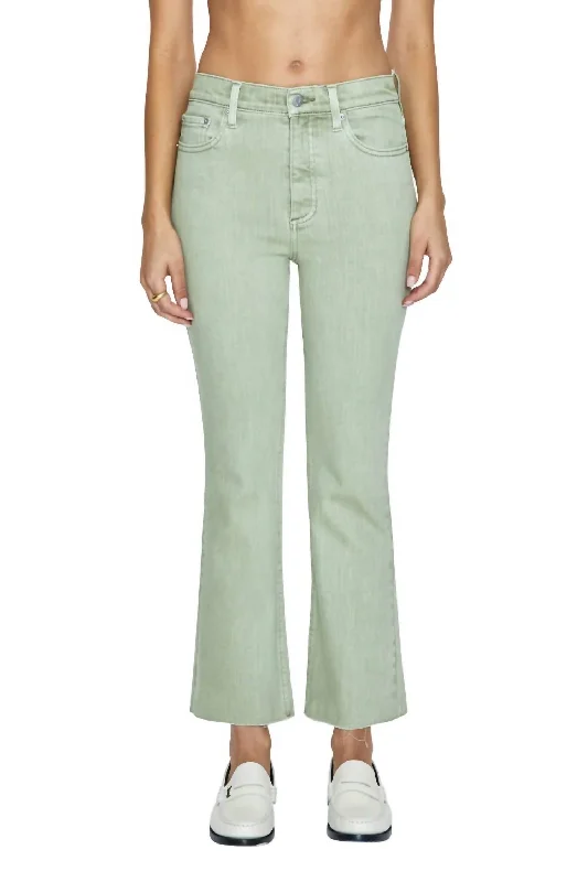 Autumn Selection Lennon High Rise Crop Boot Jeans In Sage Snow