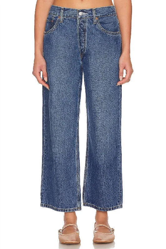 Soft Fabrics Loose Crop Jeans In Peyote Flow