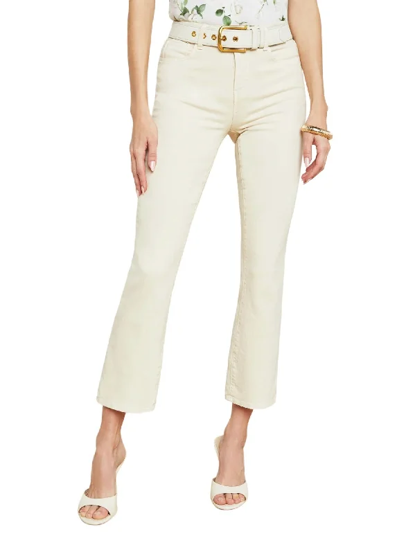 Simple And Comfortable Mira Cropped Bootcut Jean In Crème Brulee
