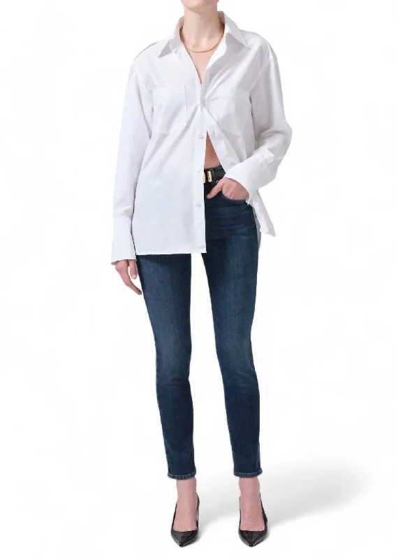 Fashionable And Versatile Sloane Skinny Jean In Baltic