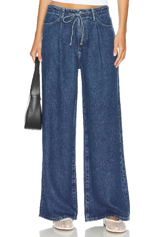 Fresh And Elegant Super Drape Drawstring Pants In Blue