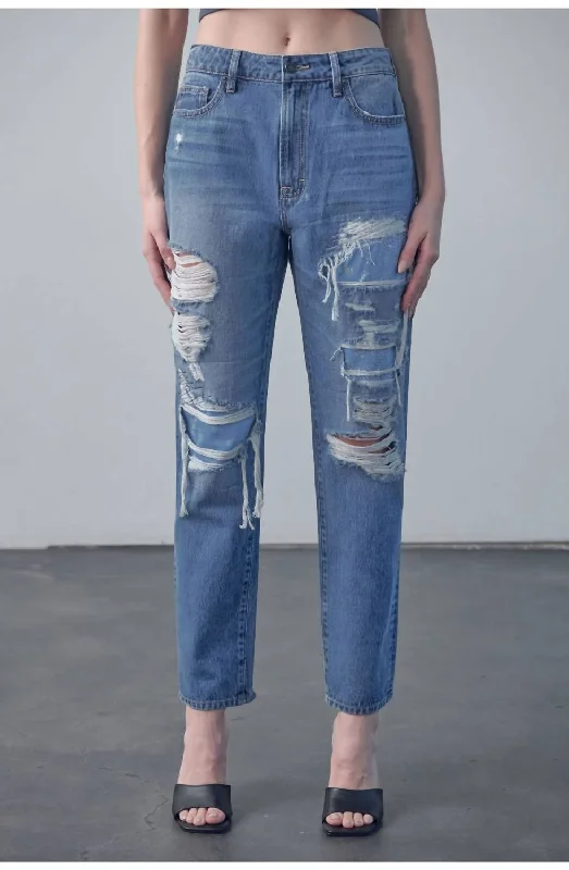 French Retro Tracey High Rise Straight Leg Jean In Dark Wash