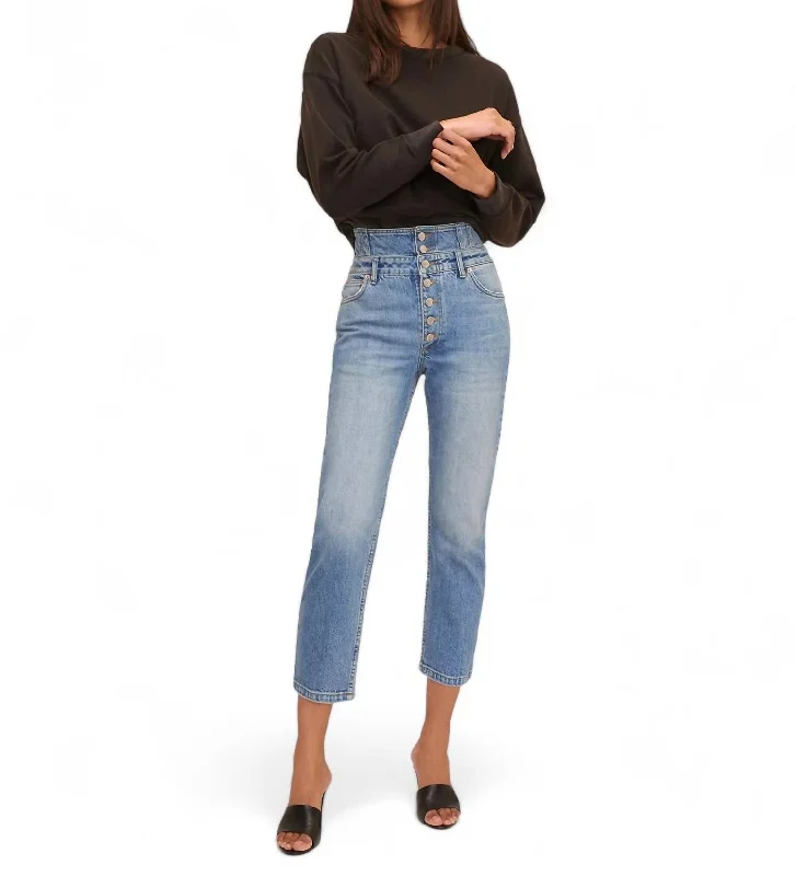 Elegant Tailoring Turner Ii High Waist Jean In Indigo Medium Stone Wash
