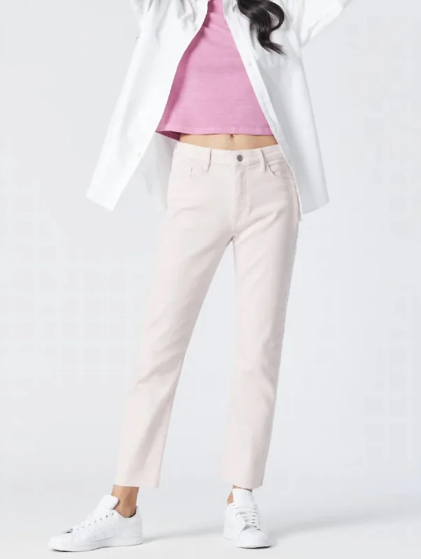 Breathable Design Viola Cropped Straight Leg Jeans In Orchid Tint La Vintage