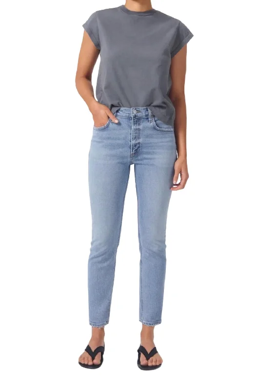 Comfortable Tops Willow Mid Rise Slim Crop Jeans In Torch