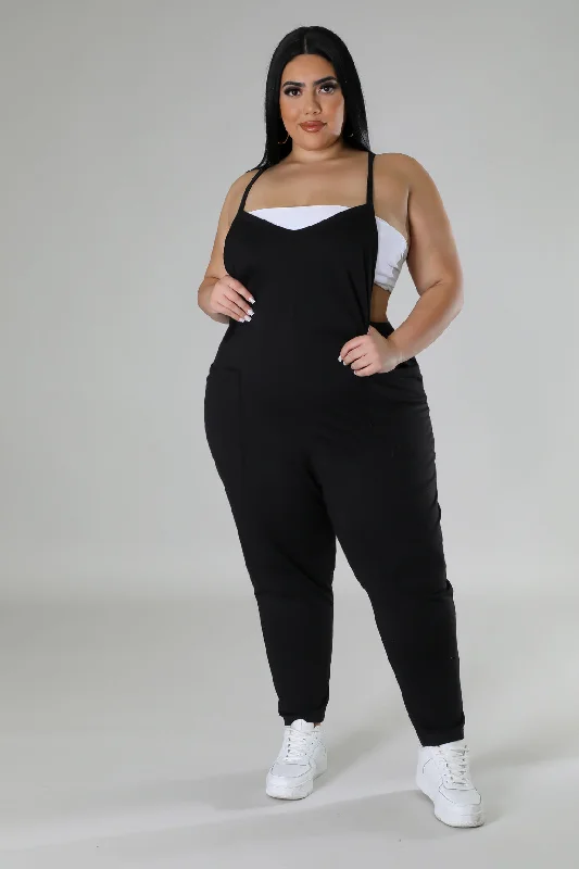 Comfortable Lifestyle Roll With Me Jumpsuit
