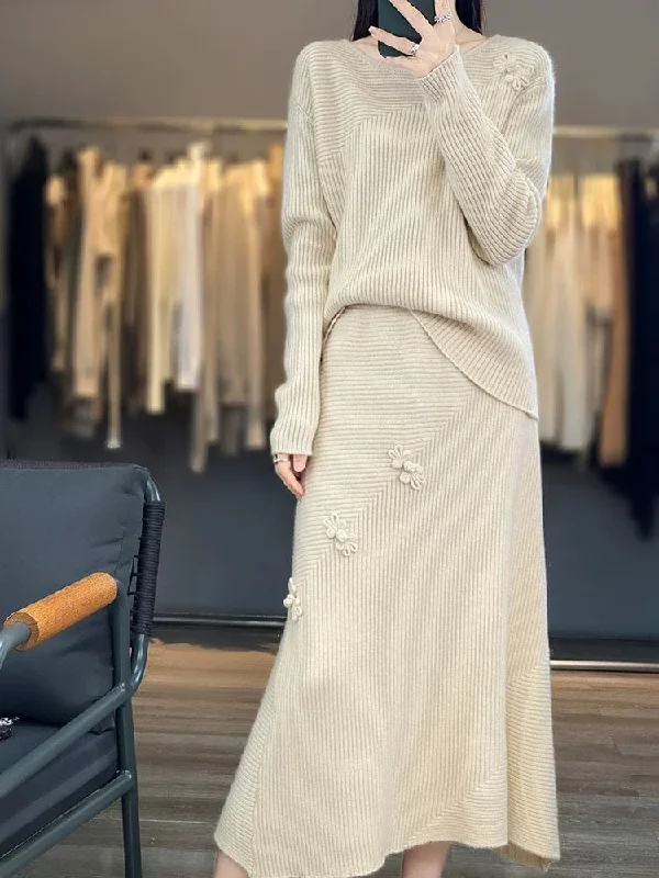 Design Must-have Amaya Winter Coord Set - Set of Sweater and Skirt