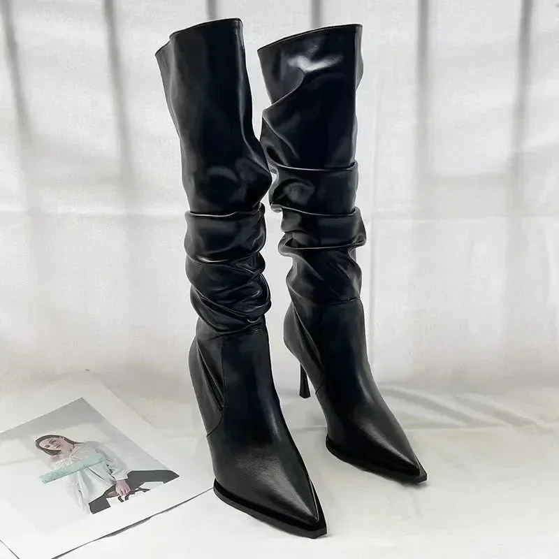 Advanced Customization Cassia Stacked Premium Leather Boots