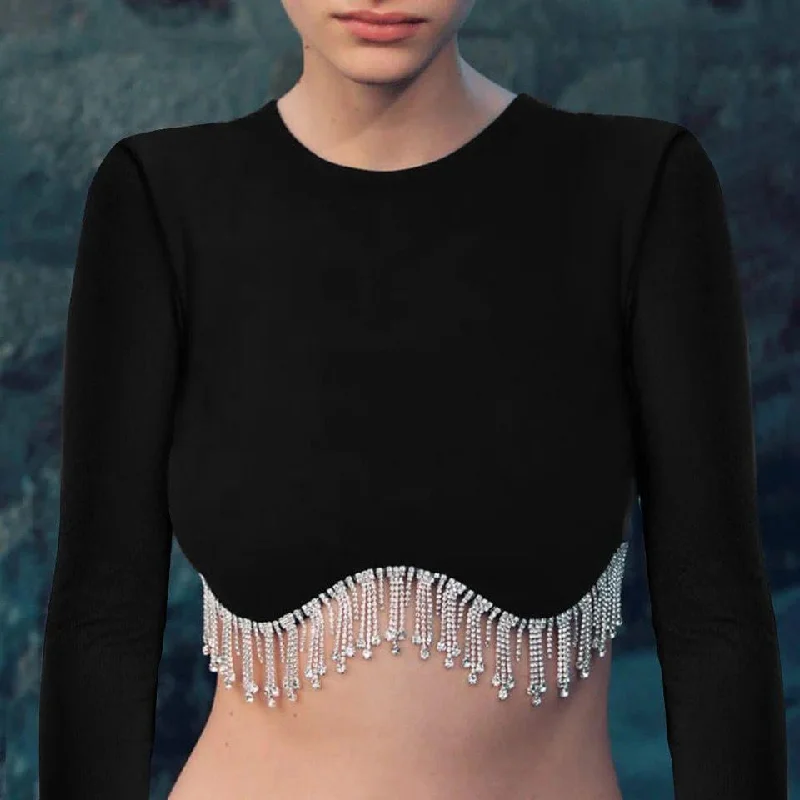 European And American Style Demi Embellished Blouse