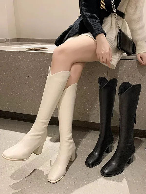 Light Fit Drobe Premium Leather Boots with Heel