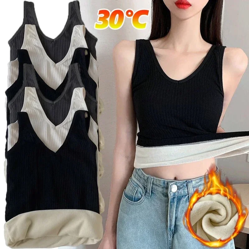 Cozy Outfit Fia Warm Tank Tops with Fleece Lining