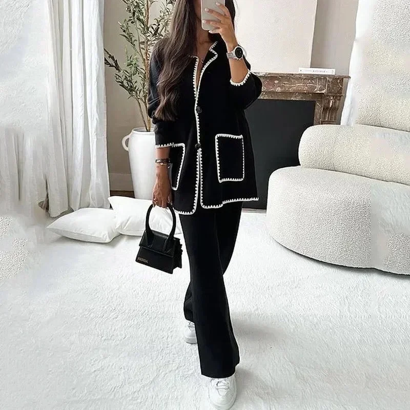 Easygoing Style Gary Luxe Winter Coord Set - Set of Top and Pants