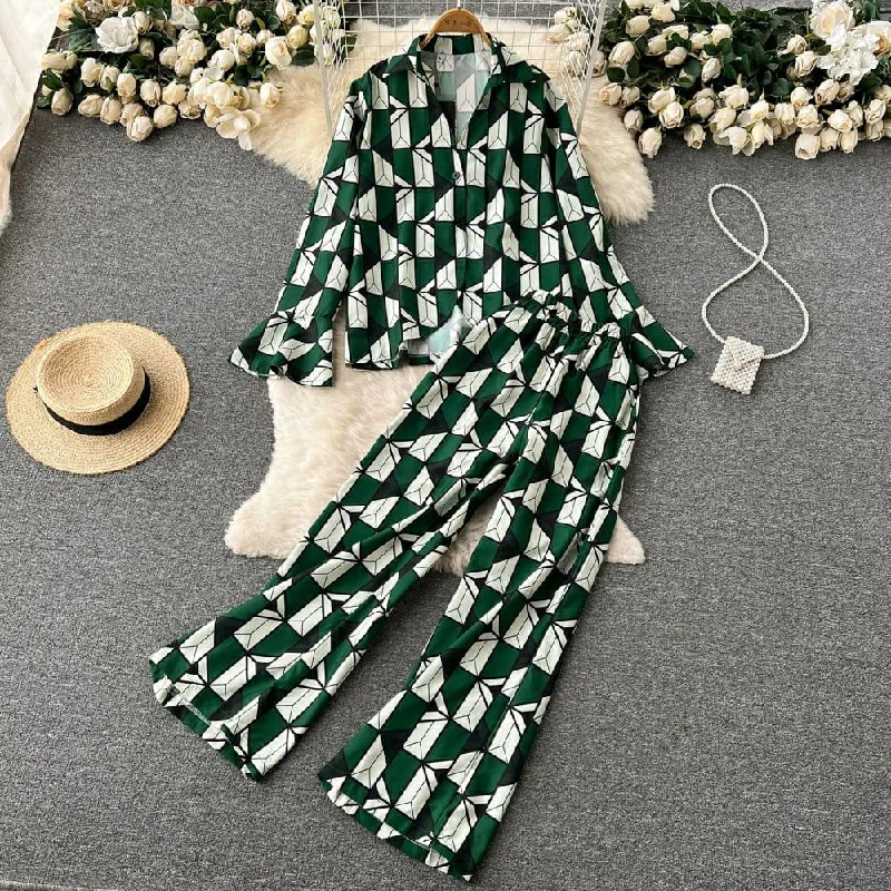 Designer Style Henley Abstract Coord Set