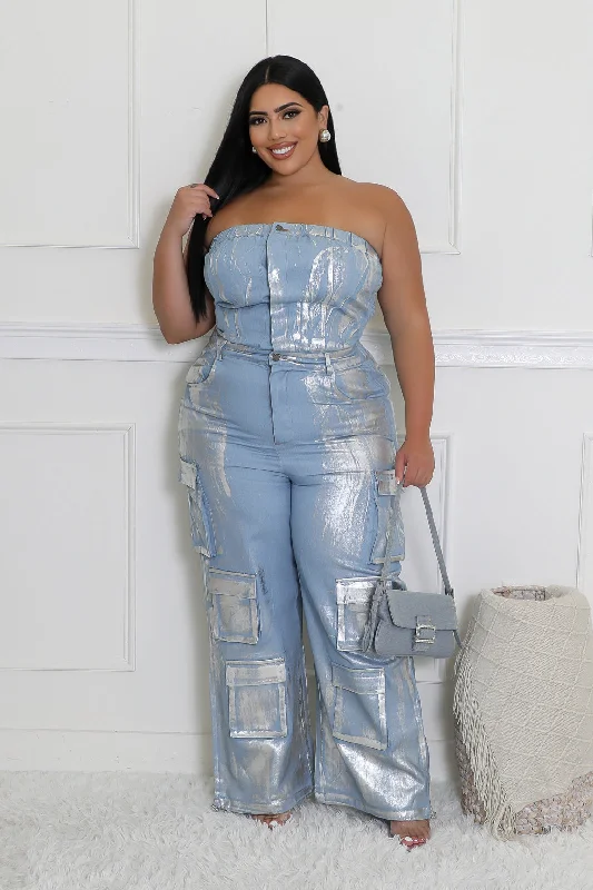 Lace Design Sweat Pea Jumpsuit