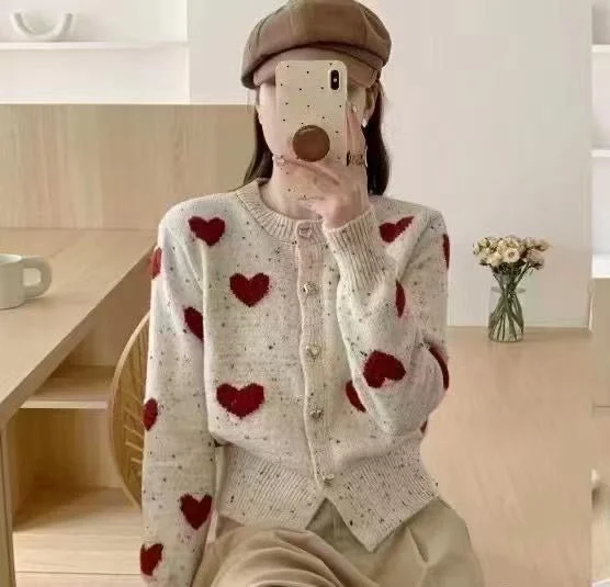 Advanced Customization Kiana Cute Woolen Sweater with Heart Detail