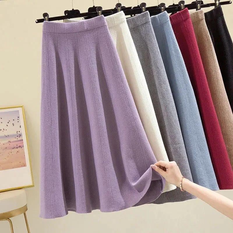Classic Style Lebia Statement Woolen Pleated Skirt