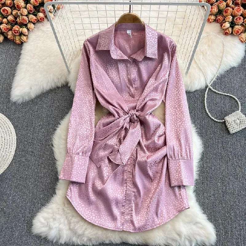 New Season Series Lipasa Satin Shirt Dress