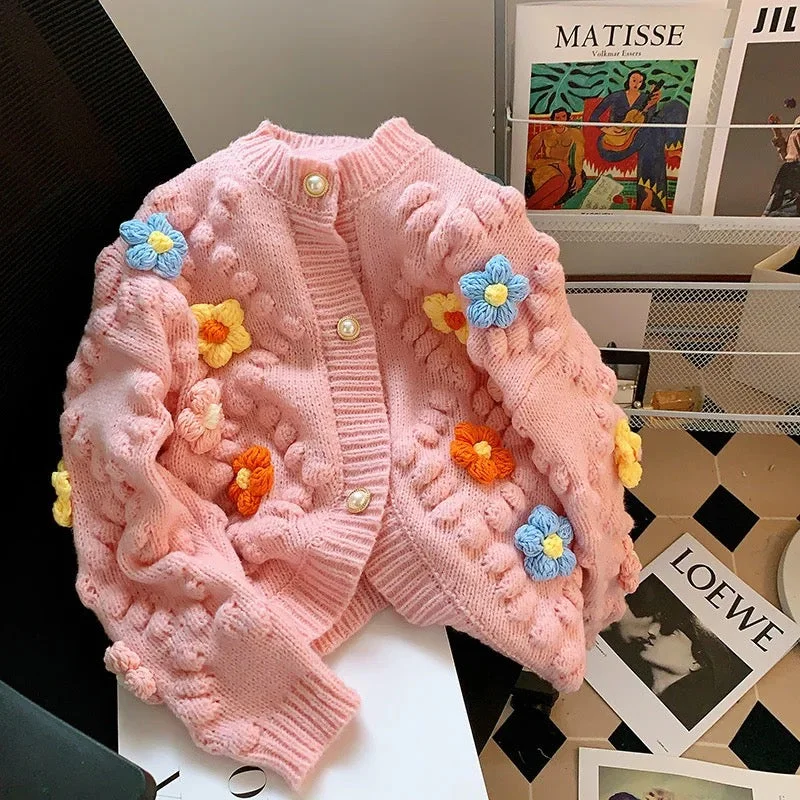 Noble And Elegant Lisido Statement Woolen Sweater with Flower Detail