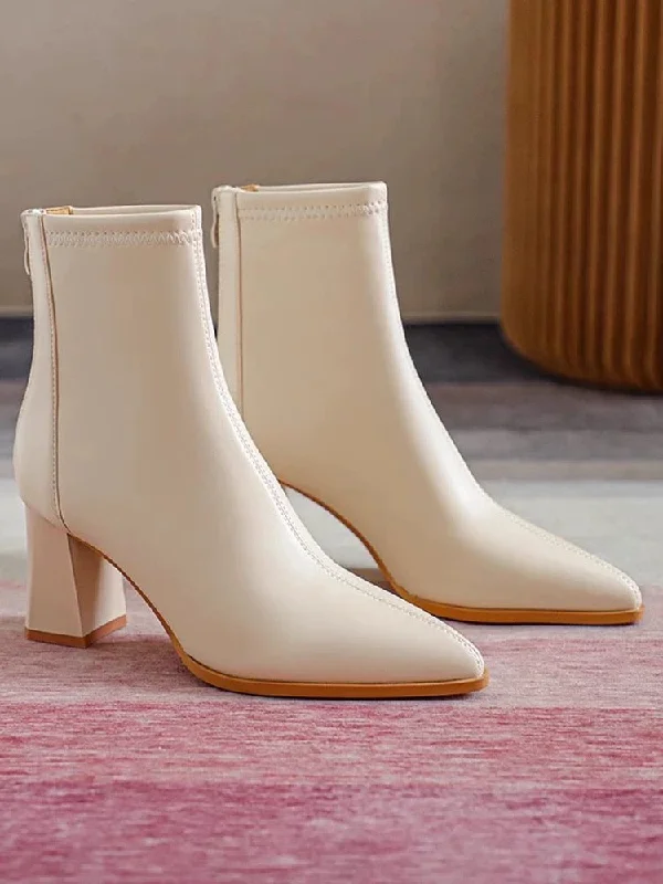 Fashion Must-have Noelia Short Leather Pointed Ankle Boots