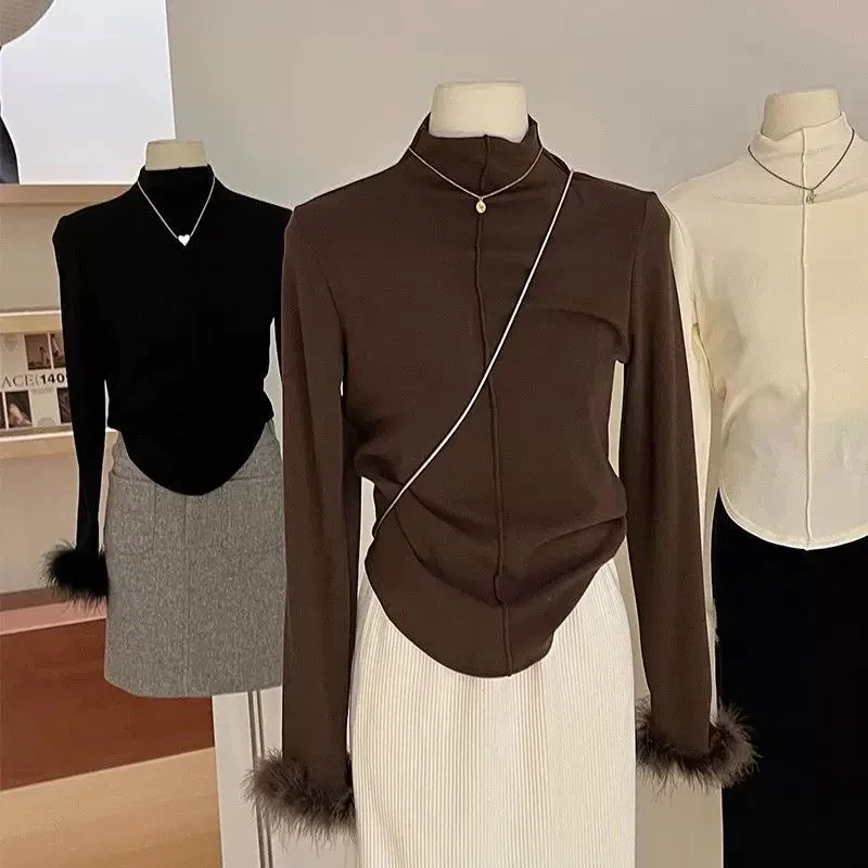Easygoing Fashion Penelope Statement Tops with Fur