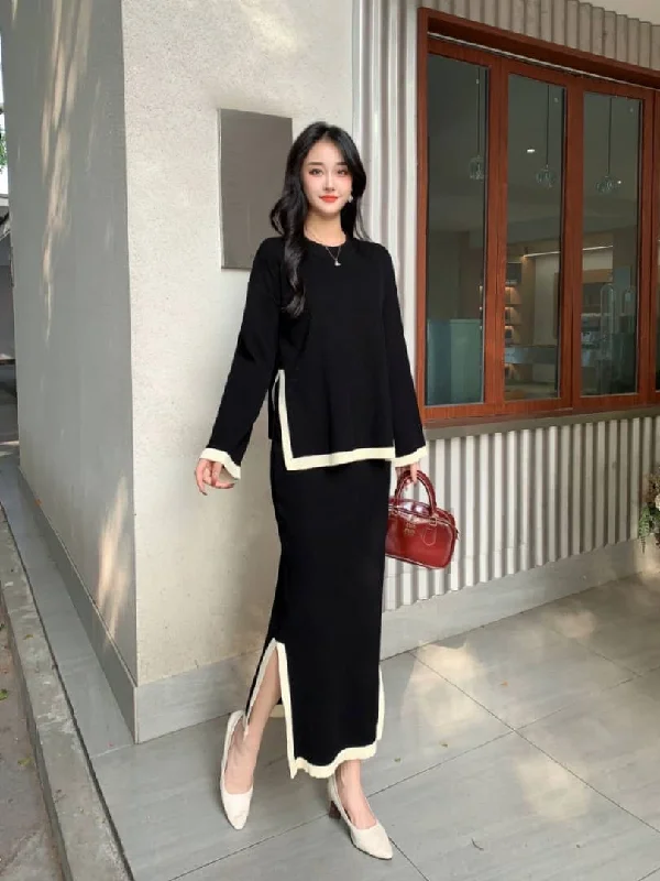 Fresh Comfort Penelope Winter Coord Set - Set of Sweater and Skirt