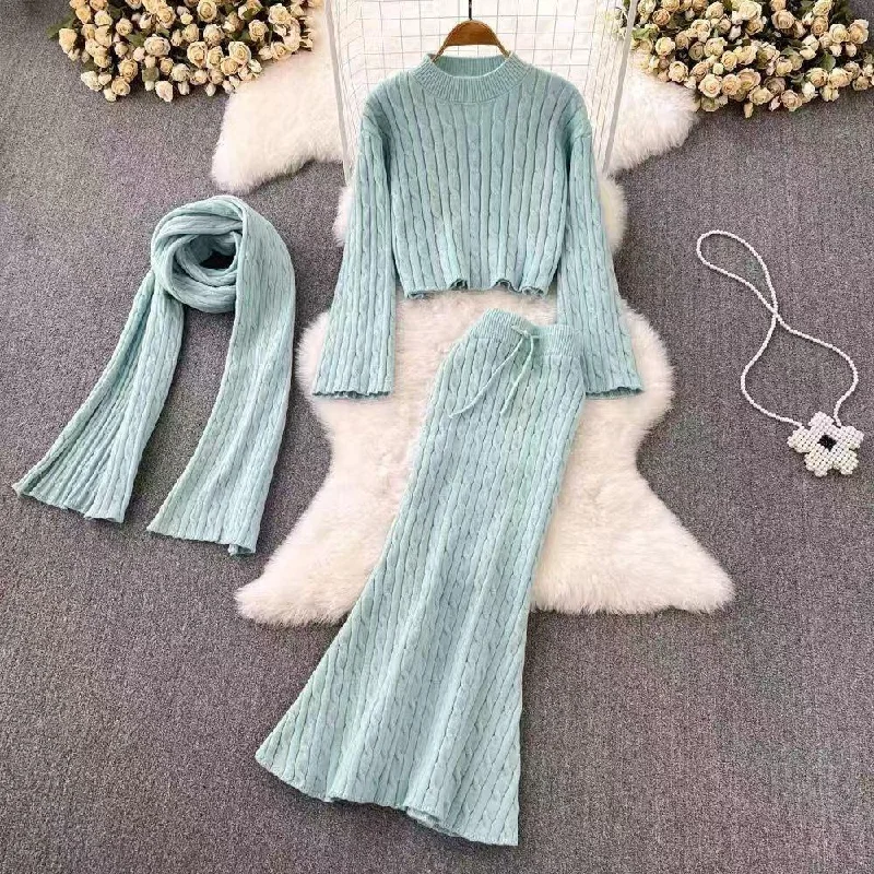 High-end Design Sal Luxe Winter Coord Set with Scarf