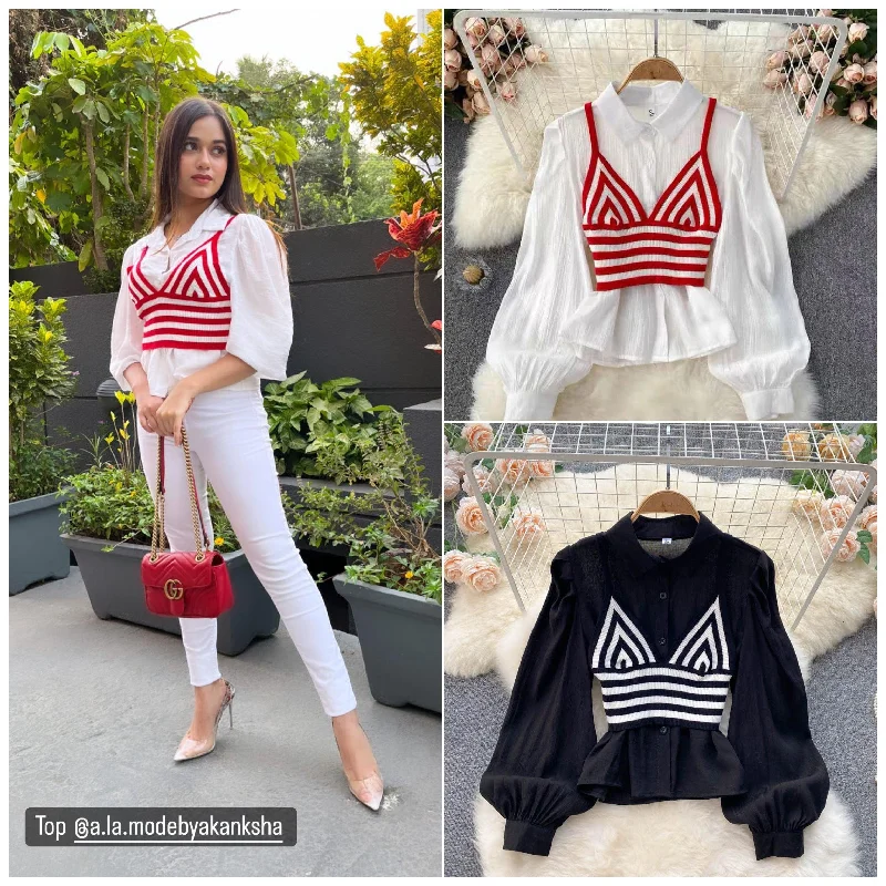 Slim Fit Sandos Statement Blouse