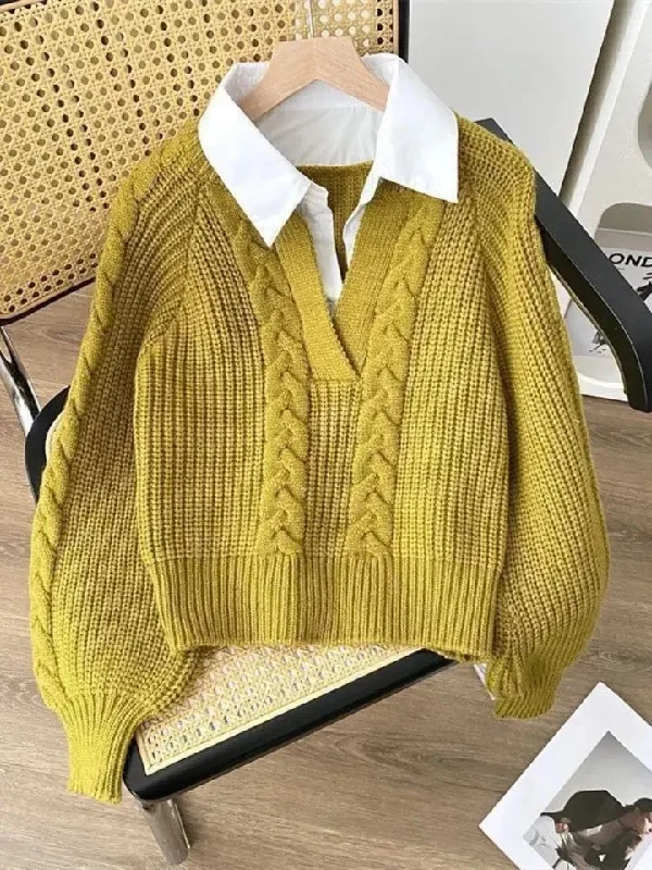 Chic Lounge Siya Statement Tops with Attached Sweater