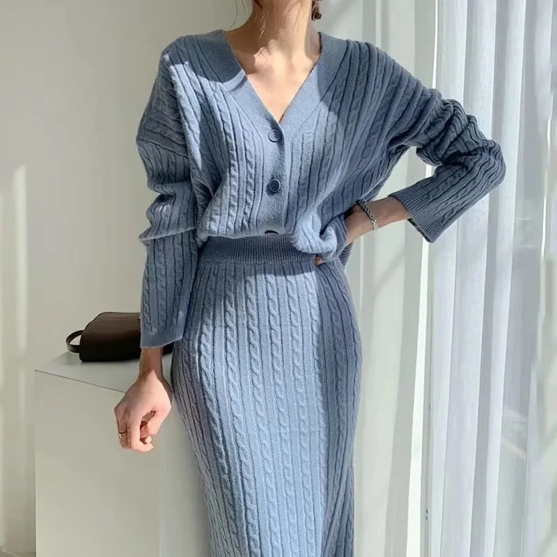 Everyday Outfits Sussane Winter Coord Set - Set of Sweater and Skirt